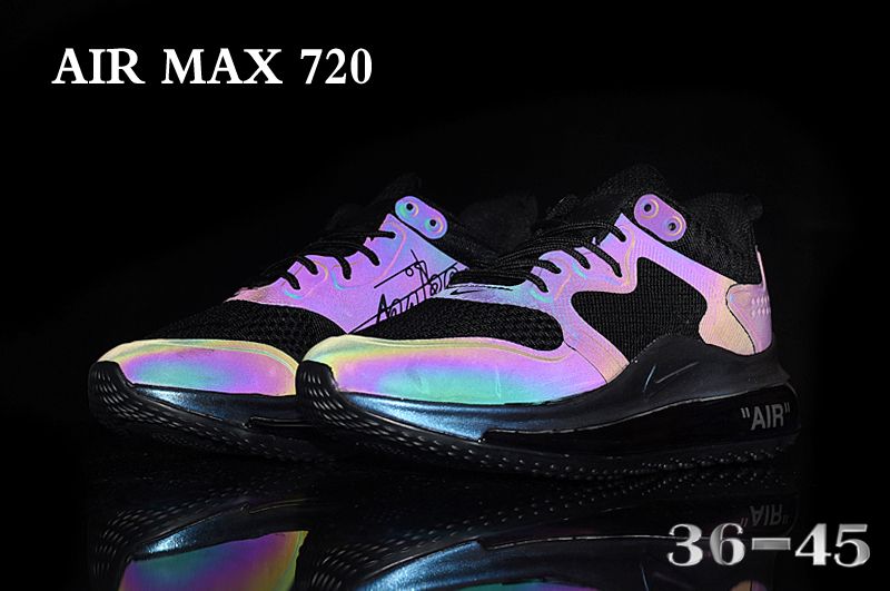 New Nike Air Max 720 3M Black Rainbow Running Shoes - Click Image to Close